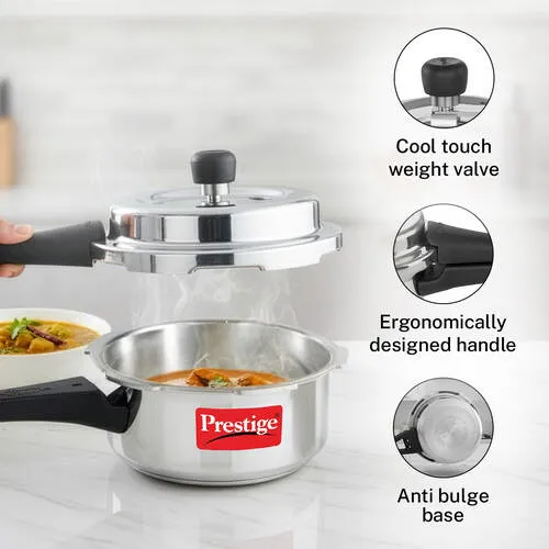 Prestige 2 Litre Aluminium Popular Svachh Outer Lid Pressure Cooker | Deep Lid for Spillage Control | Anti-Bulge Base | Gasket Release System - Alternate View